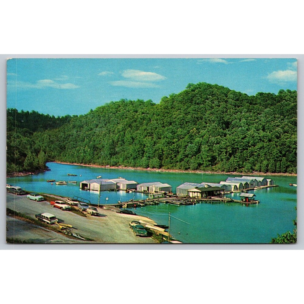 Hurricane Dock Center Hill Lake Cookeville Tennessee TN Vintage Chrome Postcard